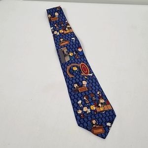 Vintage Peanuts Charlie Bown Snoopy Banker Money Silk tie